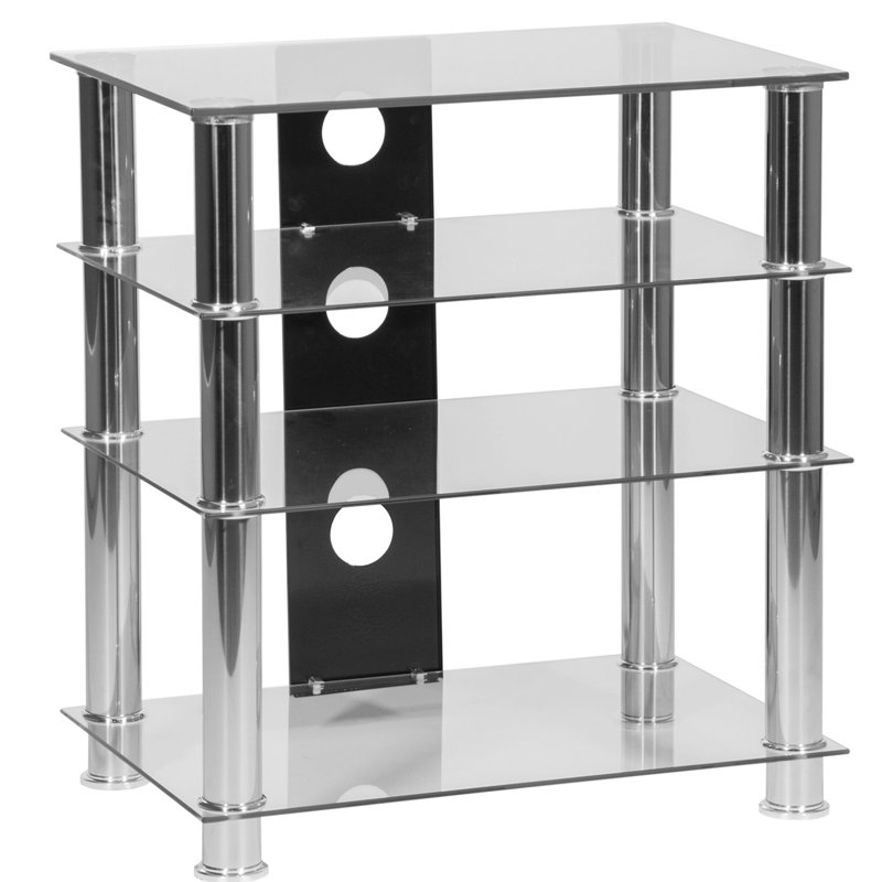 Ebern Designs Glass 4 Shelf HiFi Tower Audio & Reviews Wayfair